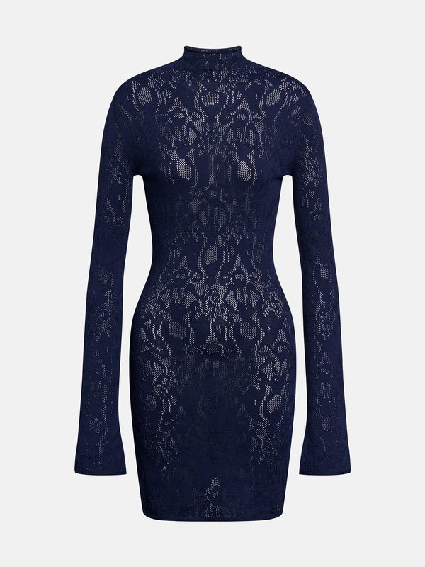 Abito tricot slim in viscosa jacquard