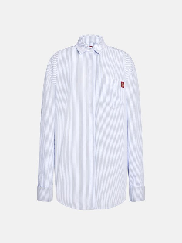 Camicia over in riga di cotone