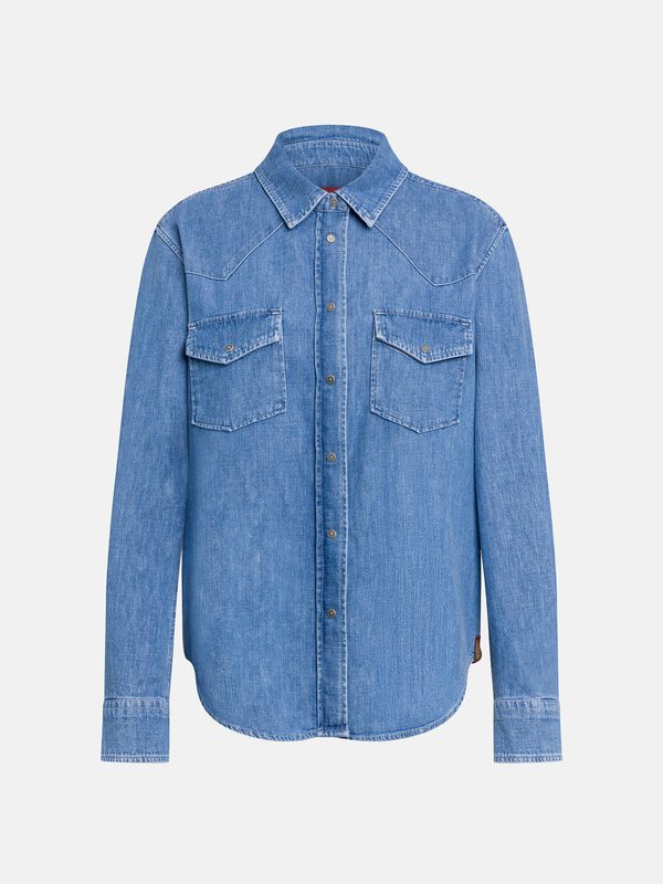 Camicia regular in denim fisso