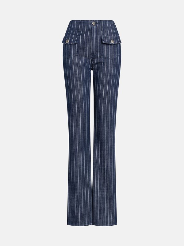 Pantaloni flare in gessato