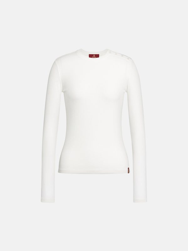 T-shirt slim in costina di viscosa