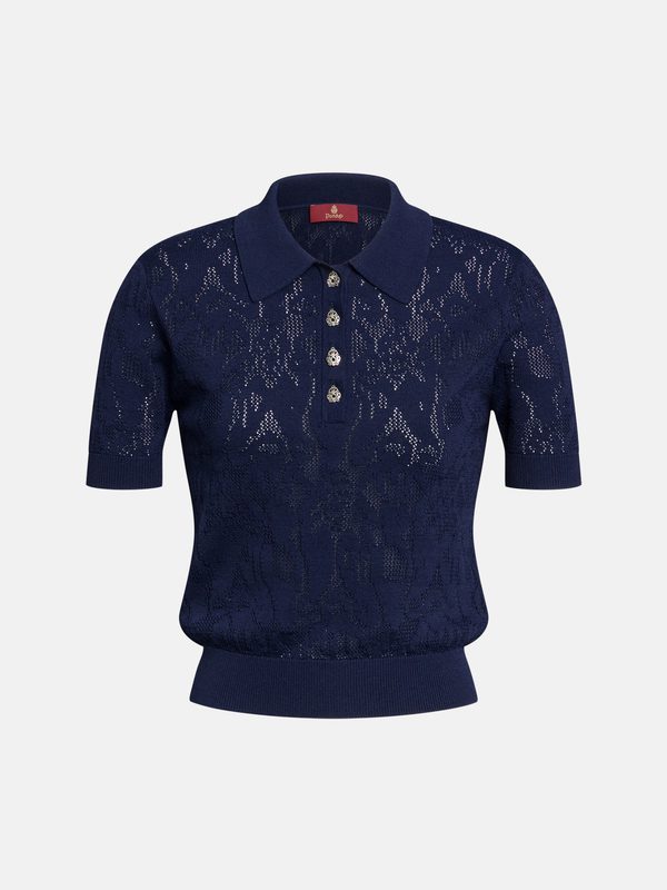 Polo tricot in viscosa jacquard